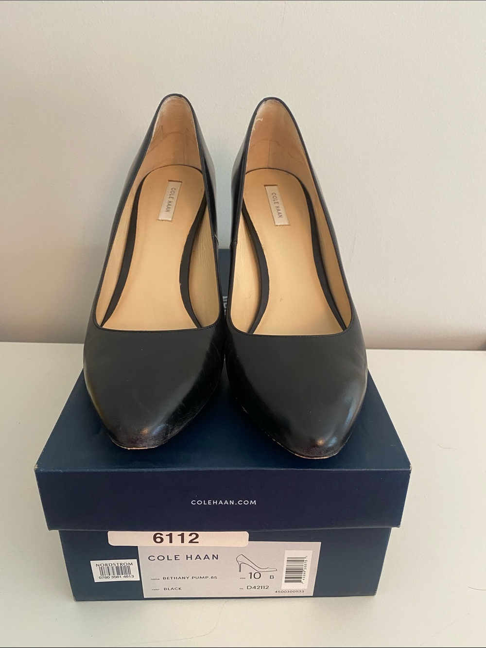 Cole Haan Bethany Black Leather Pointed Toe Pump size 10